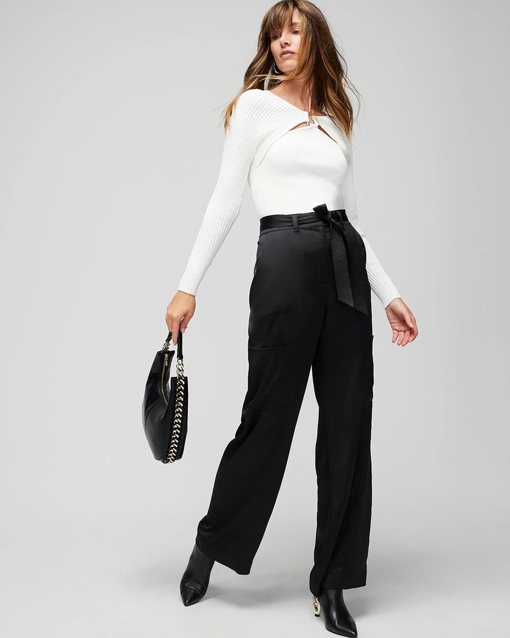 Belted Utility Wide Leg Trouser