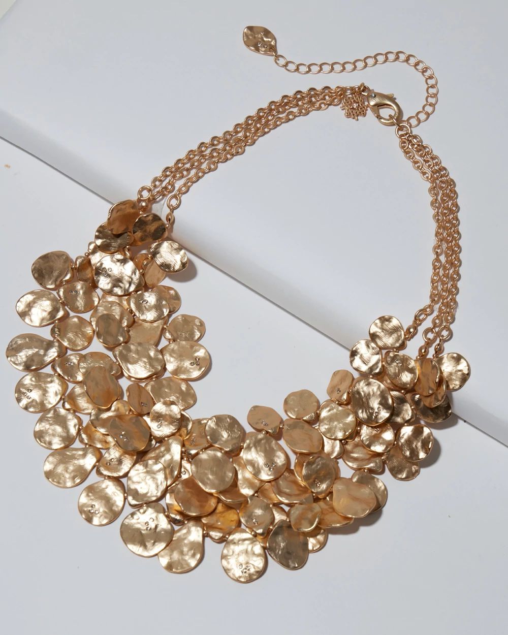 Goldtone Multistrand Pavé Disc Necklace