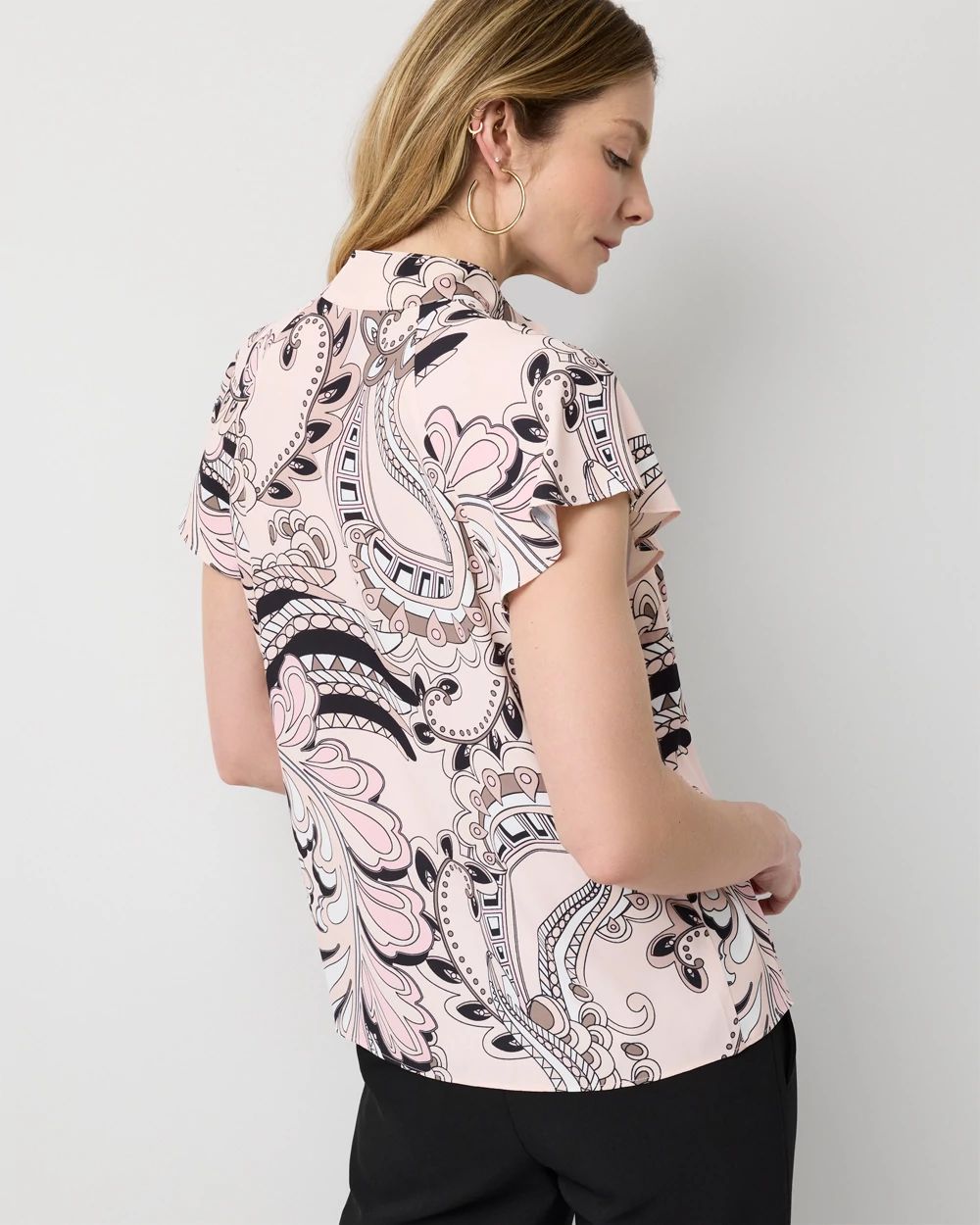 Flutter Sleeve Crepe Shell click to view larger image.