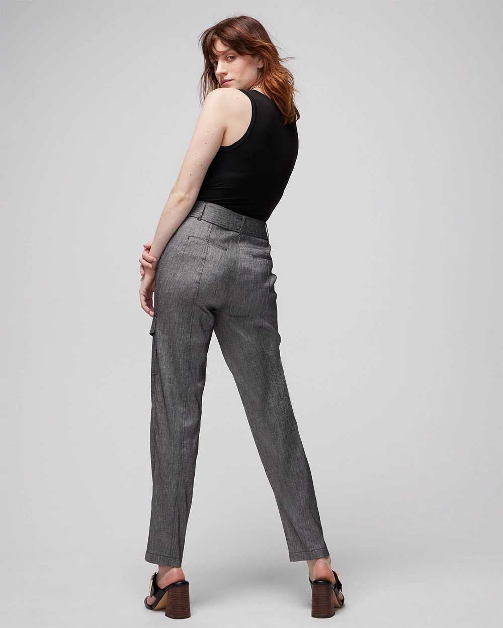 Petite Linen-Blend Belted Utility Pant click to view larger image.