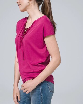 Sandwash Lace Up Tee