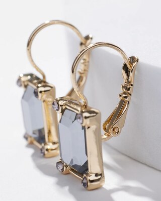Gold Black Crystal Drop Earrings