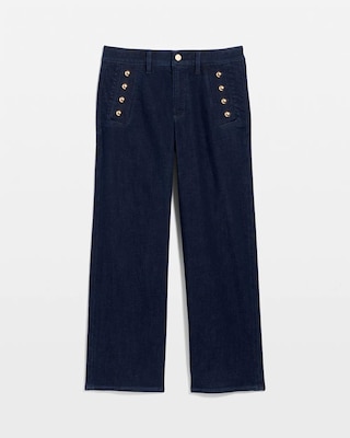 High Rise Wide Leg Cropped Mariner Jean click to view larger image.