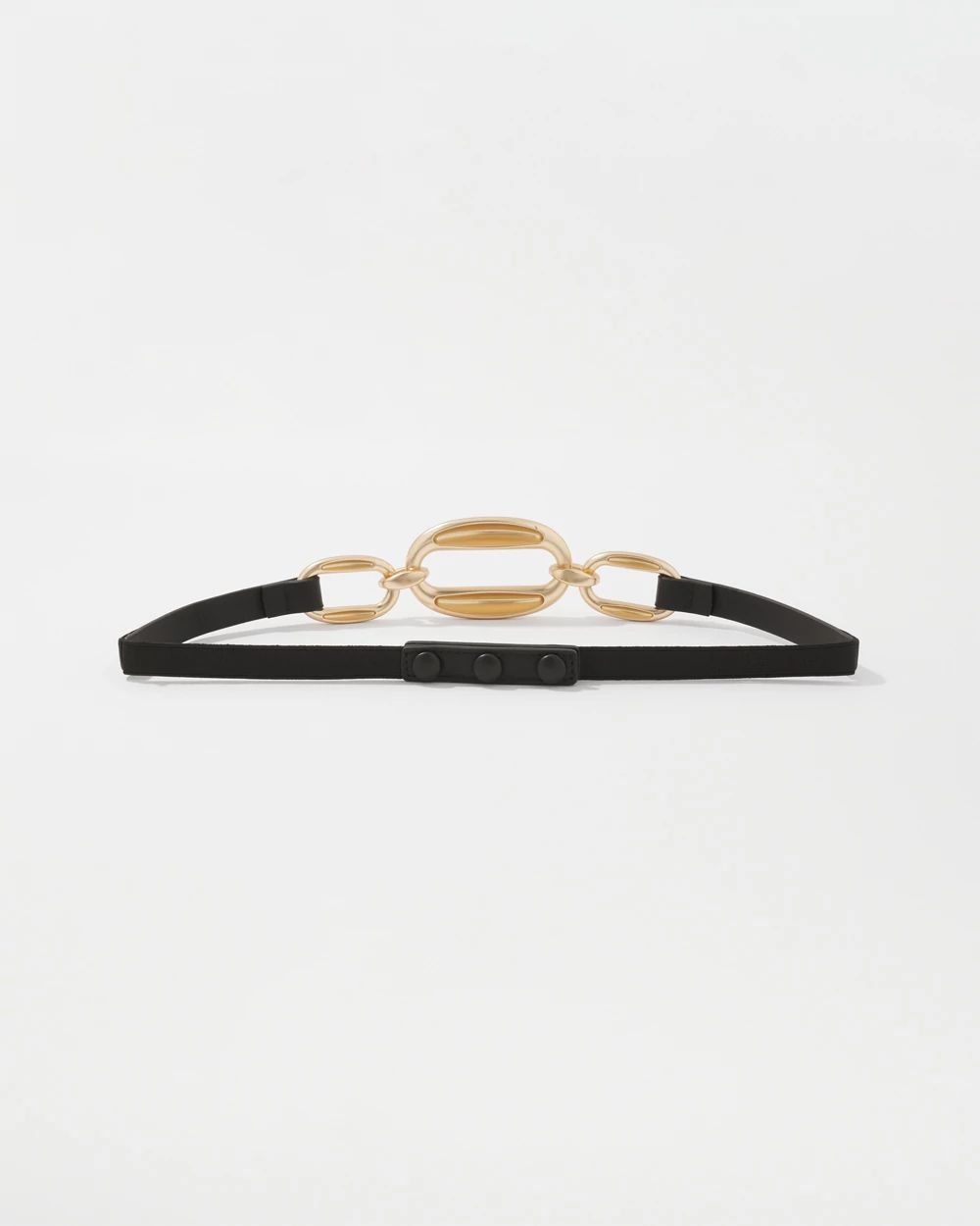 Links Faux Leather Skinny Belt