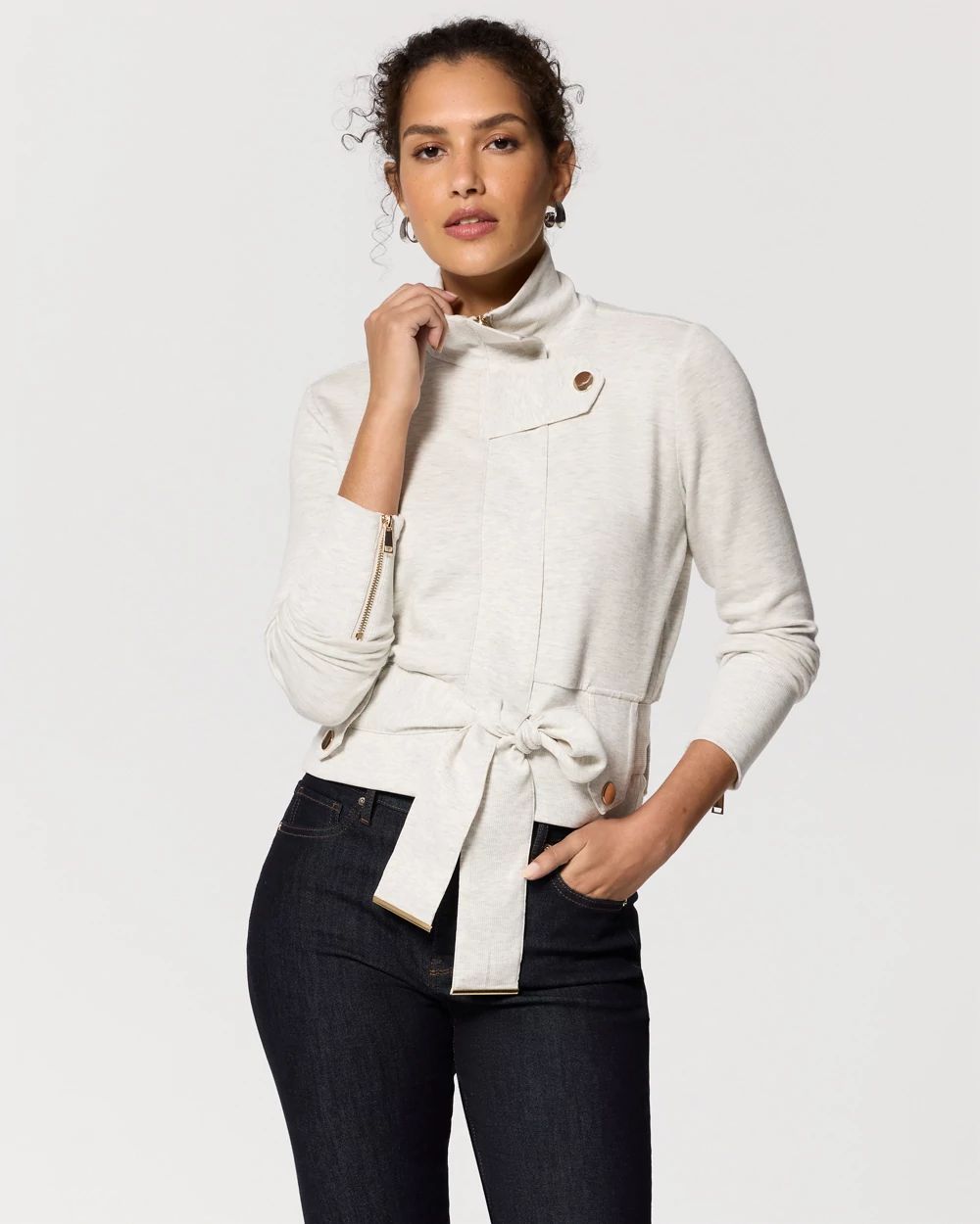Belted Moto Cardigan