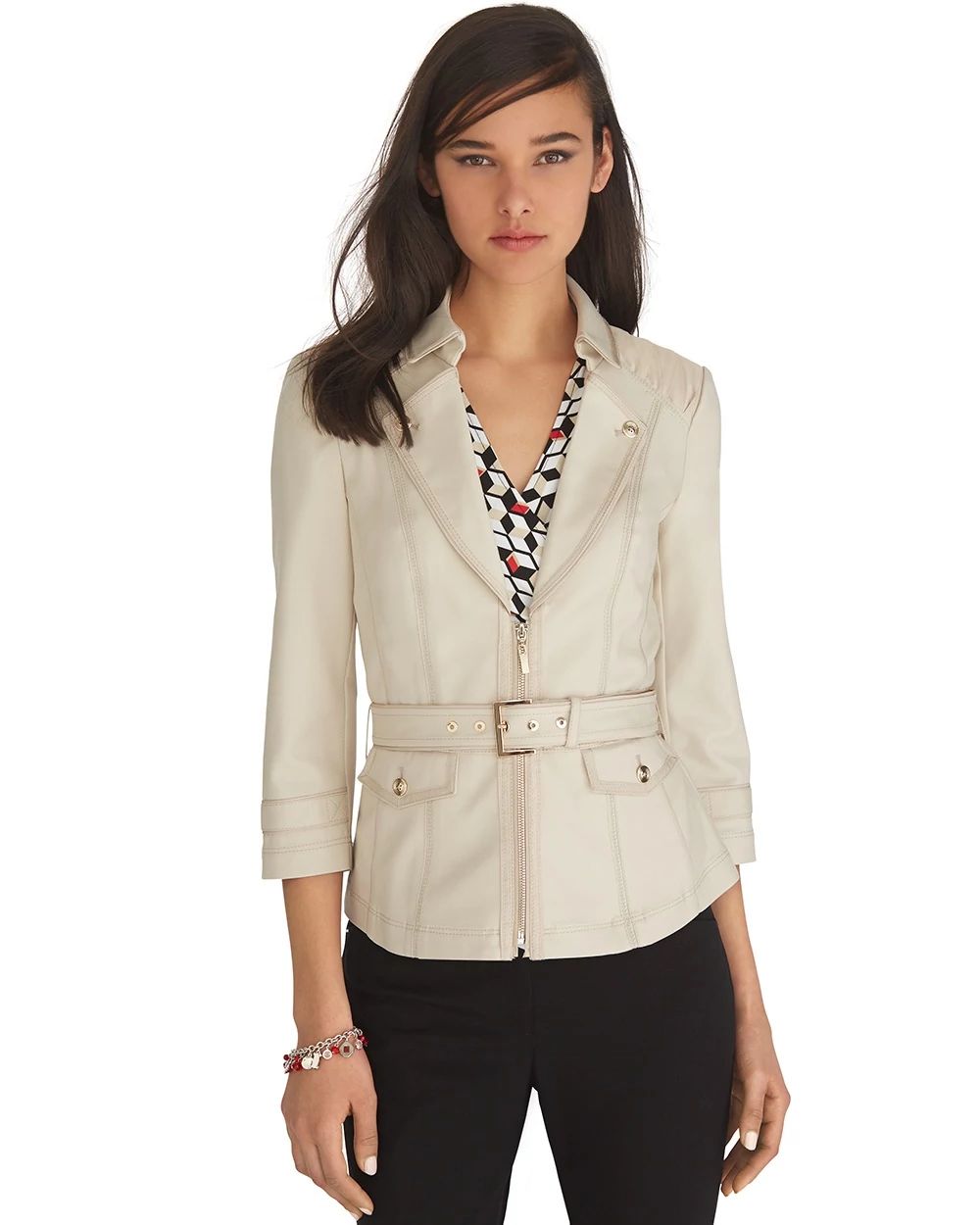 3/4 Sleeve Short Flirty Trench