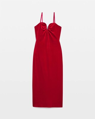 Strapless Velvet Midi Dress click to view larger image.