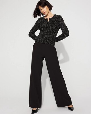 Metallic Tweed Button-Front Cardigan click to view larger image.