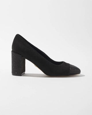 Black Crystal Embellished Pumps click to view larger image.