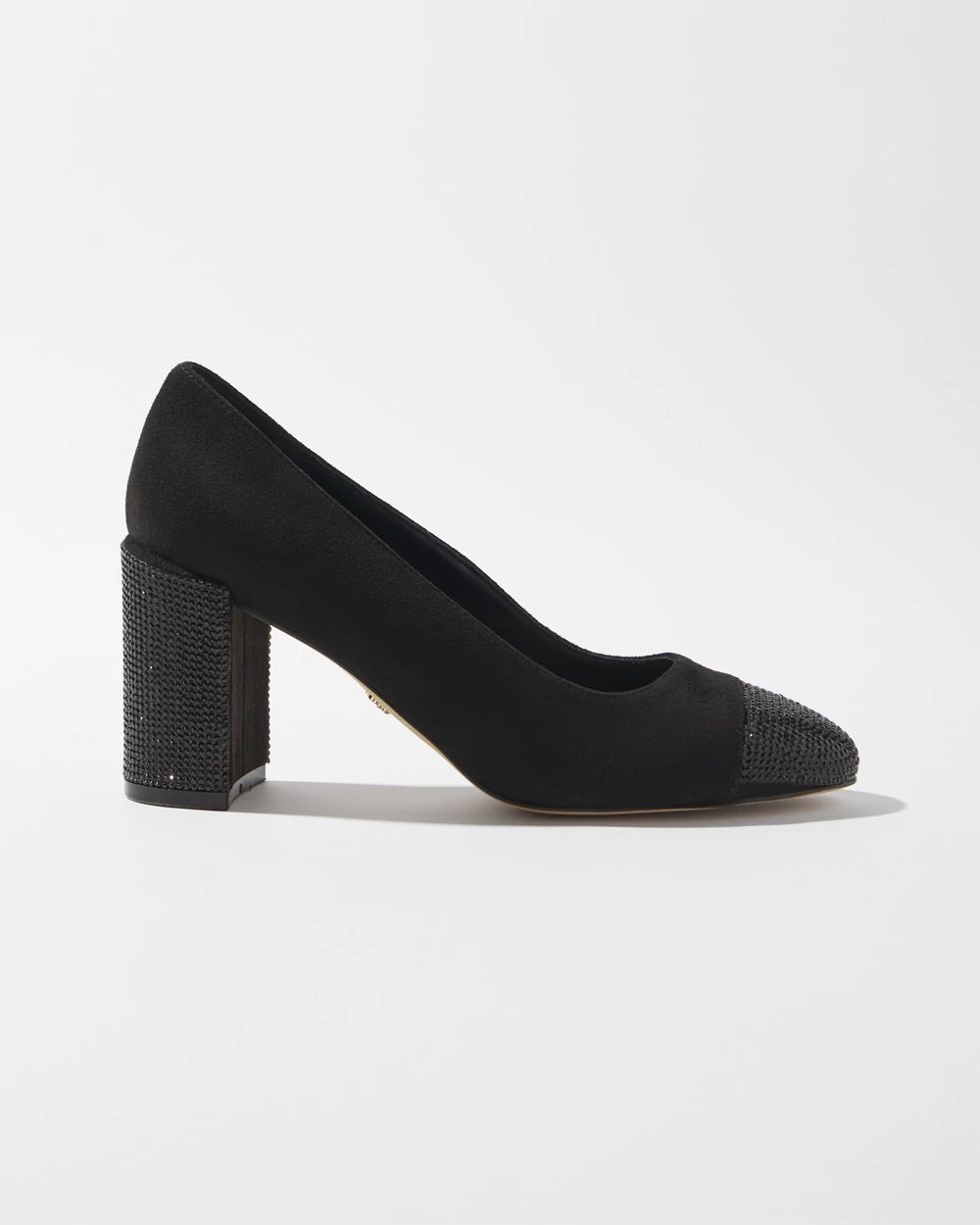 Black Crystal Embellished Pumps