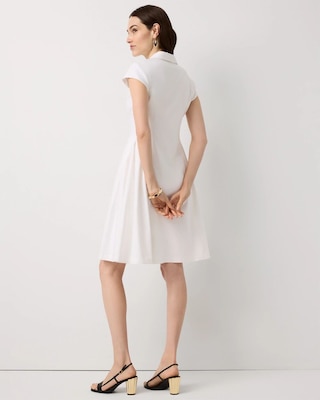 Collared Front-Zip Shirt Dress click to view larger image.