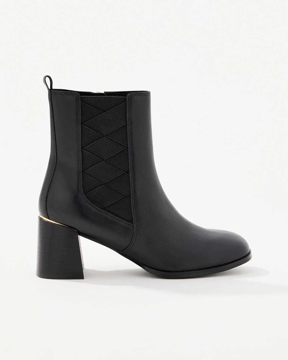 Faux Leather Heeled Ankle Boots