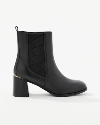 Faux Leather Heeled Ankle Boots click to view larger image.