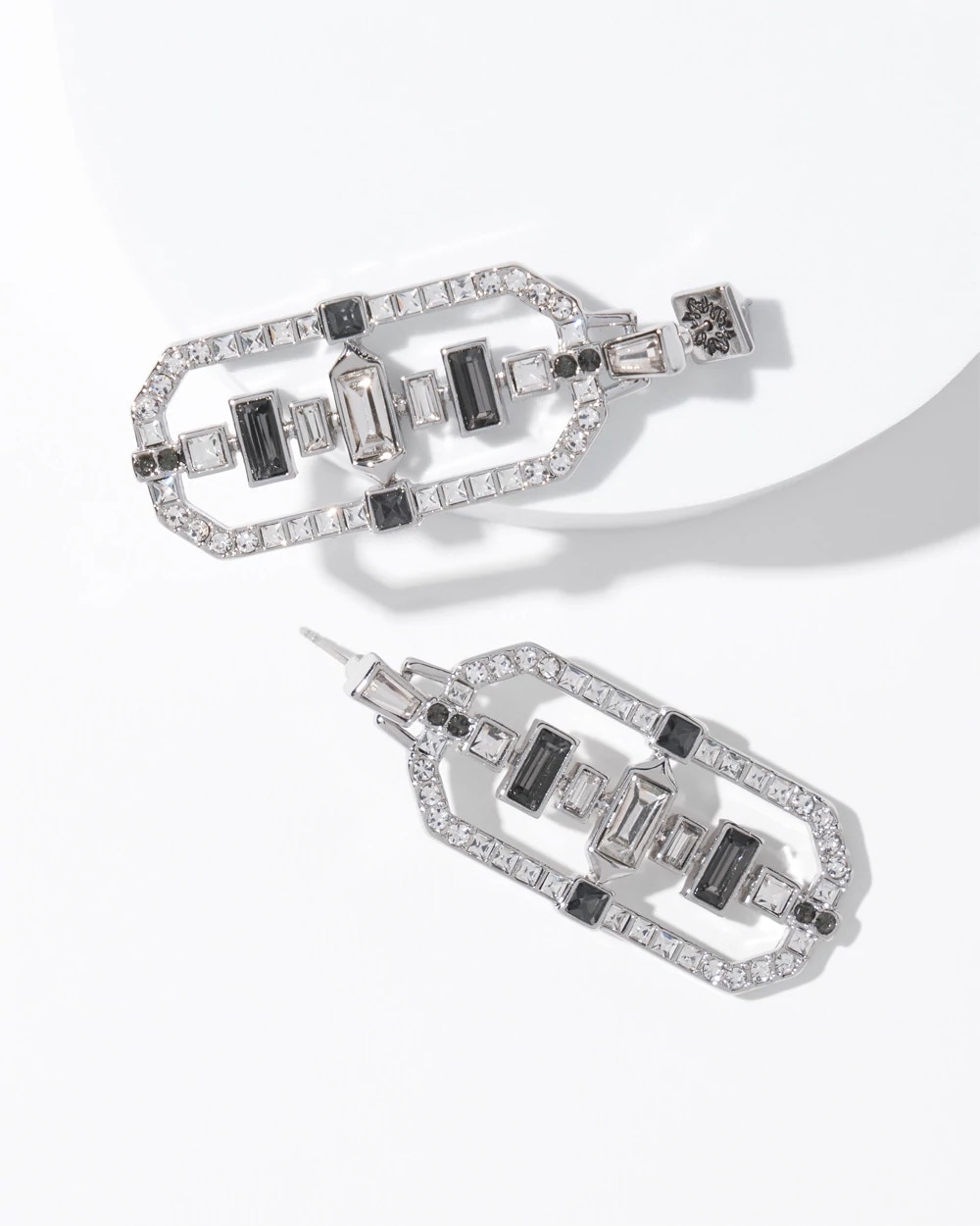 Art Deco Black Crystal Statement Earrings