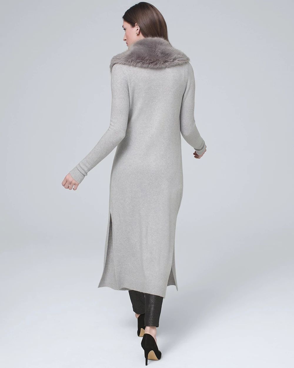 Soft Duster with Removable Faux-Fur Collar