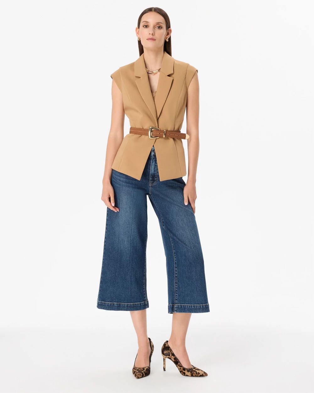 High-Rise Wide-Leg Culotte Jean click to view larger image.