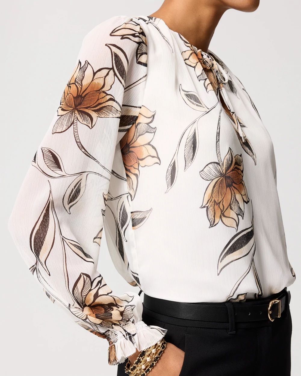 Long Sleeve Chiffon Blouse click to view larger image.