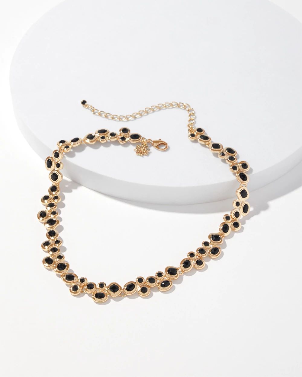 Gold + Black Glass Statement Necklace