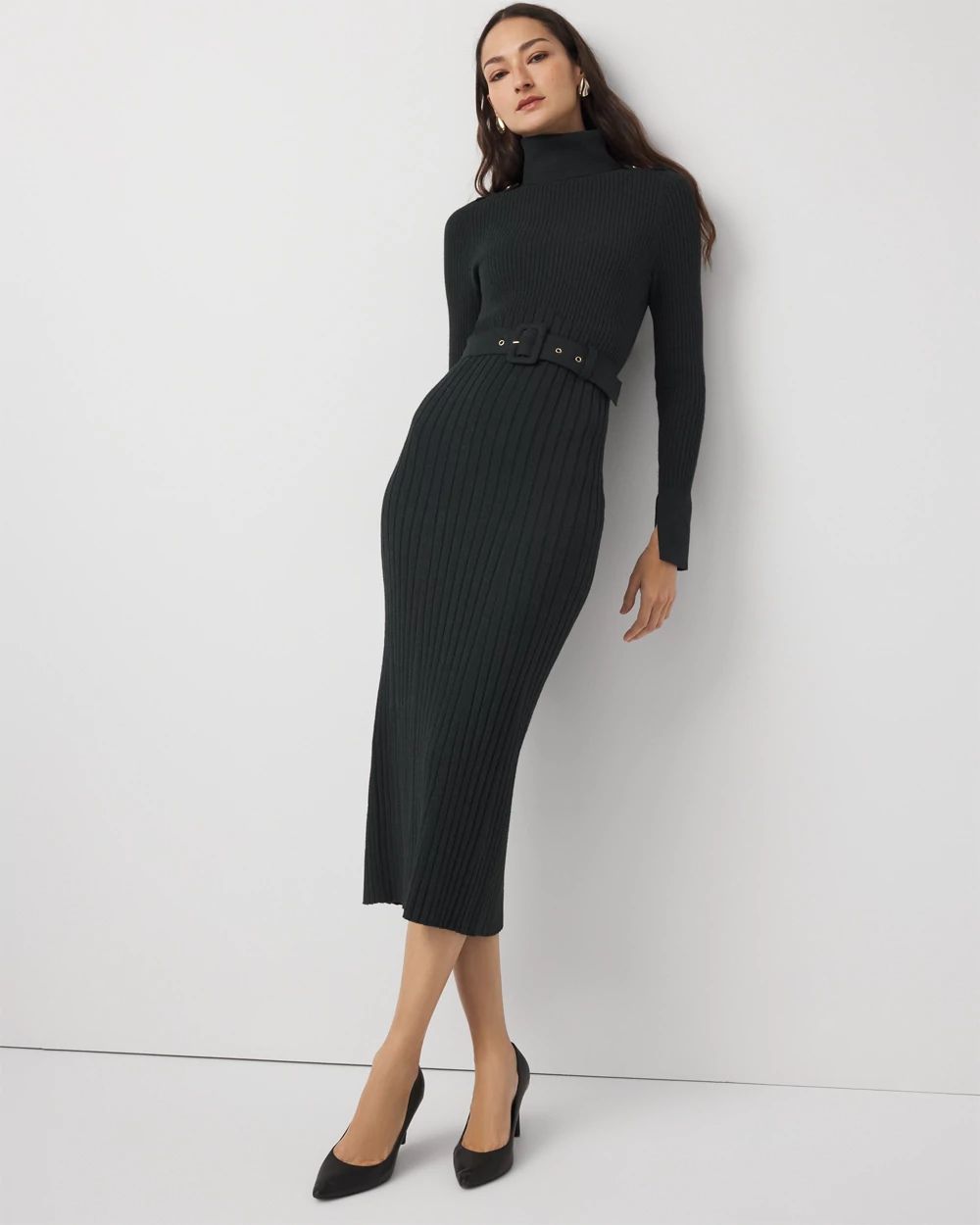 Turtleneck Sweater Midi Dress