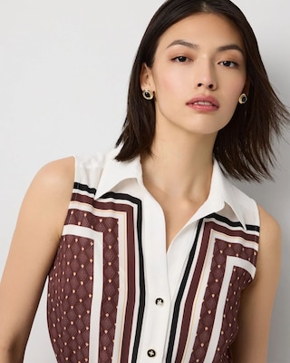 Sleeveless Shirt Dress click to view larger image.