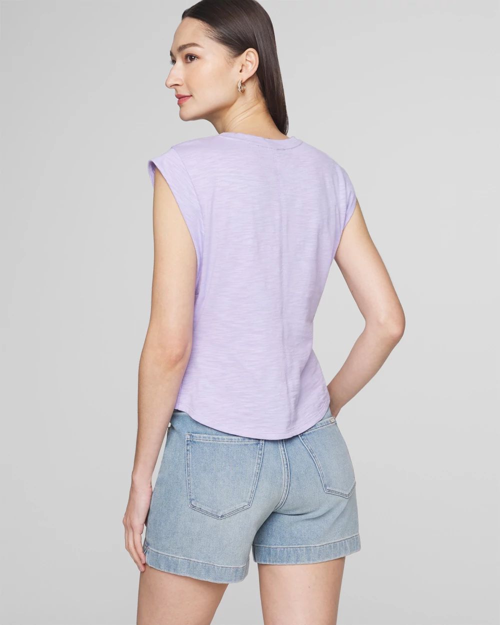 Lace-Up Peplum Tee