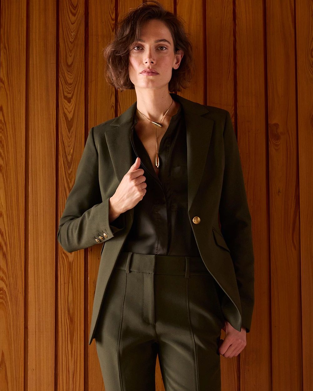 WHBM® Luxe Stretch One-Button Blazer