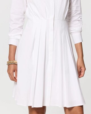 Pleated Poplin Shirt Dress click to view larger image.