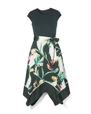 Handkerchief-Hem Midi Dress
