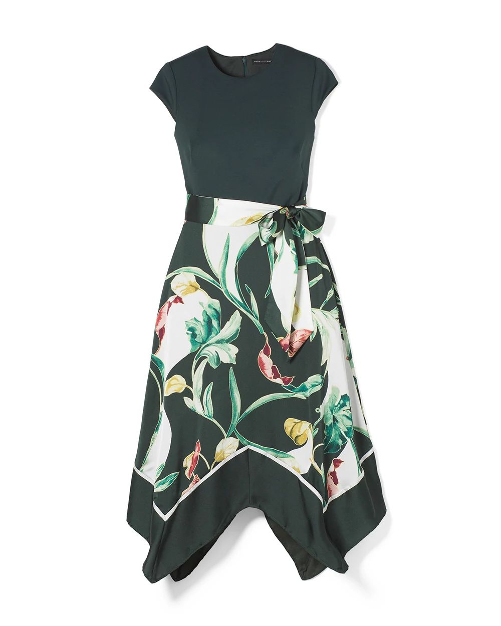 Handkerchief-Hem Midi Dress