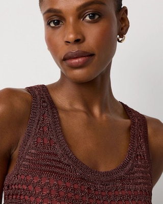 Metallic Scoop Neck Sweater Tank click to view larger image.