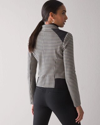 Zip Front Houndstooth Jacket