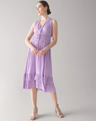 Sleeveless Satin Midi Dress