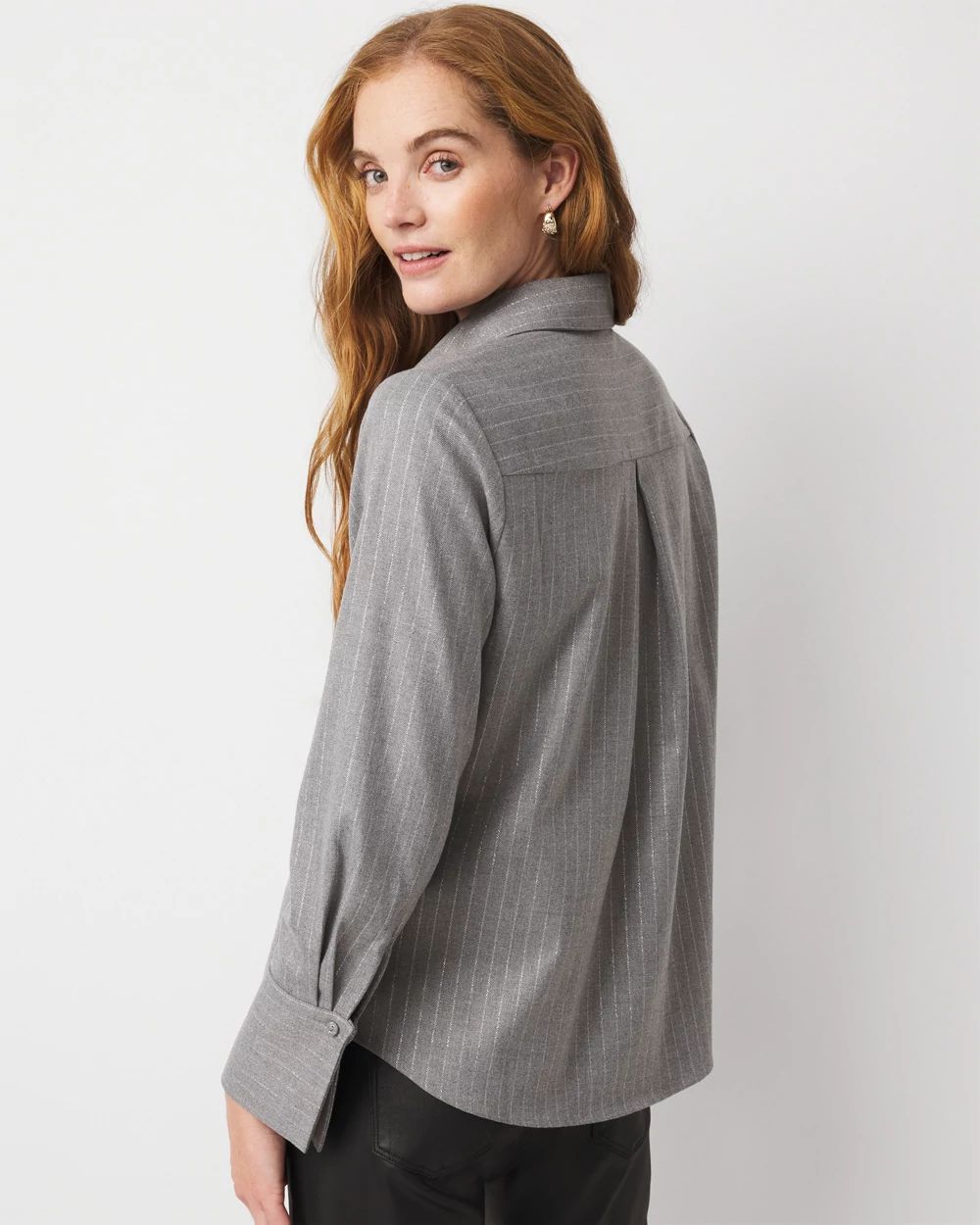 Pinstripe Tuxedo Cuff Shirt click to view larger image.