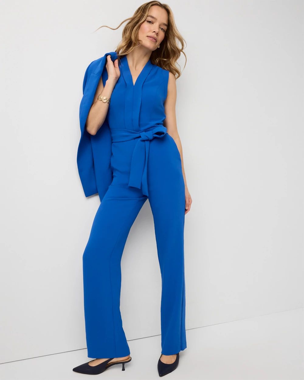 Crepe Sleeveless Jumpsuit click to view larger image.