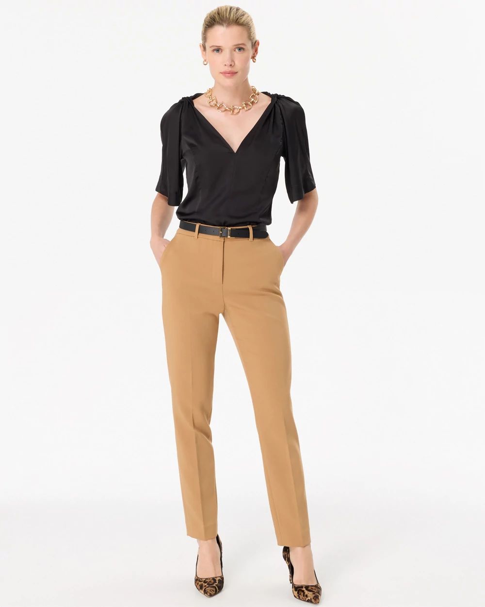 Satin Twist-Shoulder Top click to view larger image.