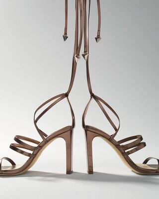 Strappy Metallic High-Heel Sandal
