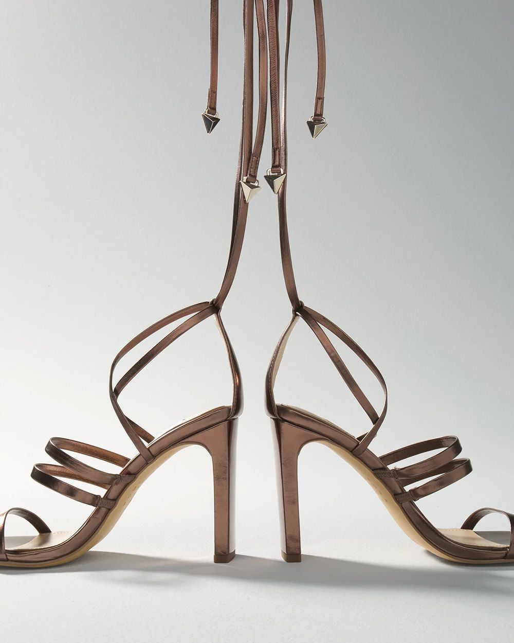 Strappy Metallic High-Heel Sandal