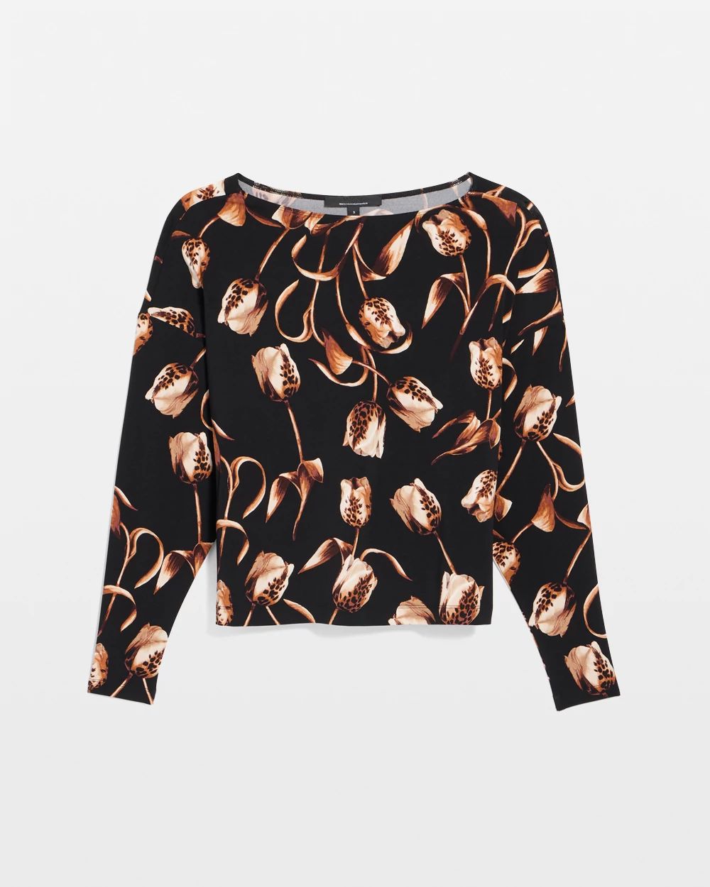 Boat Neck Long Sleeve Top