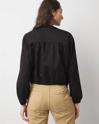Washed Satin Bomber Jacket click to view larger image.