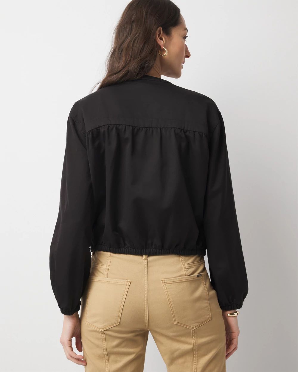 Washed Satin Bomber Jacket click to view larger image.
