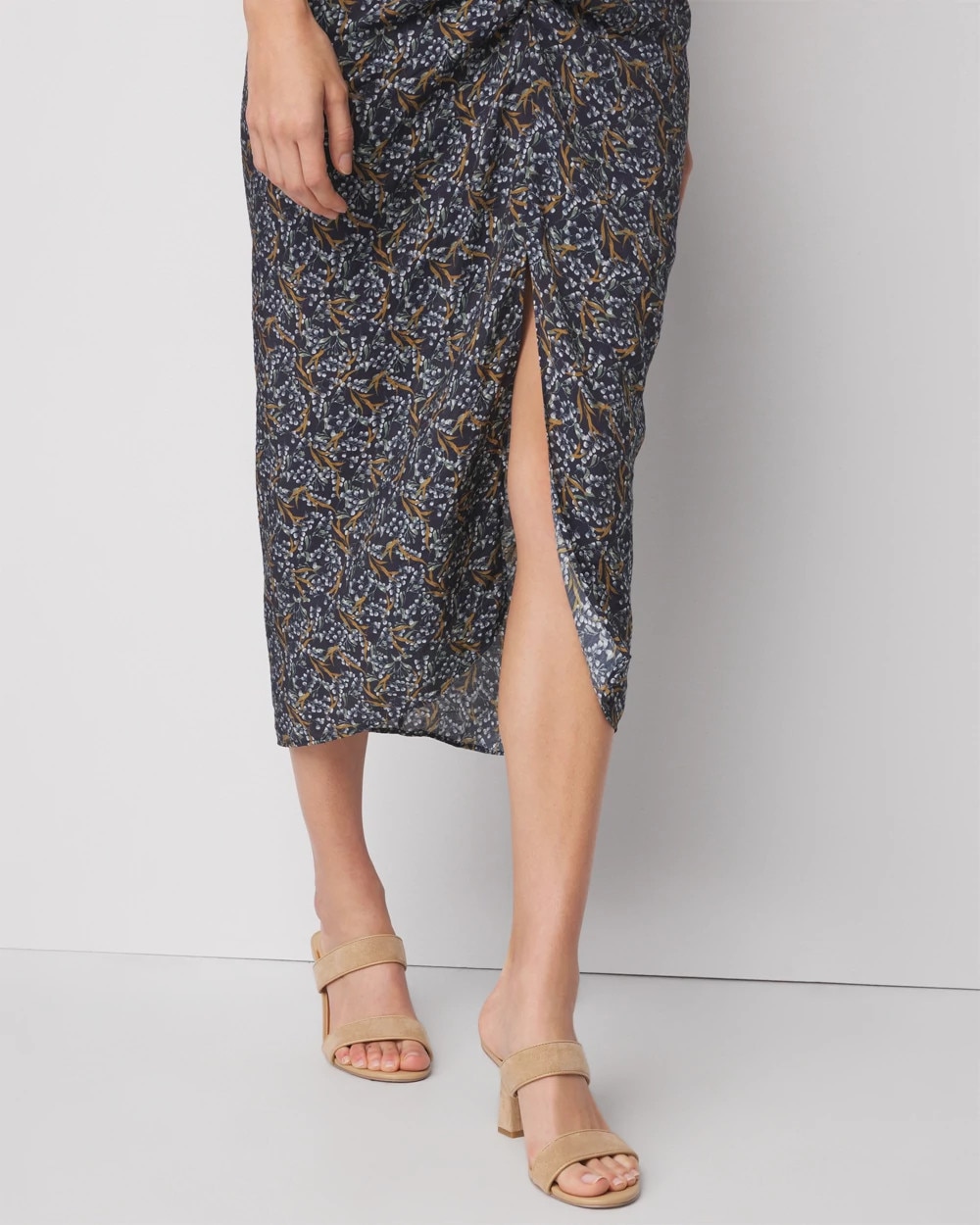 Draped Printed Skirt - image 3
