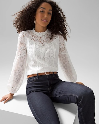 Mixed Lace Blouse