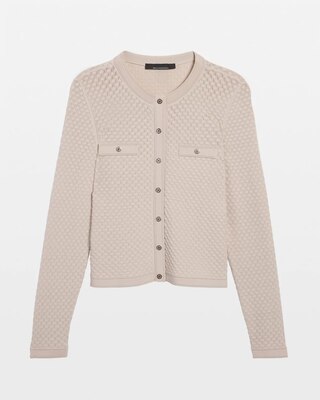 Novelty Stitch Crew Cardigan