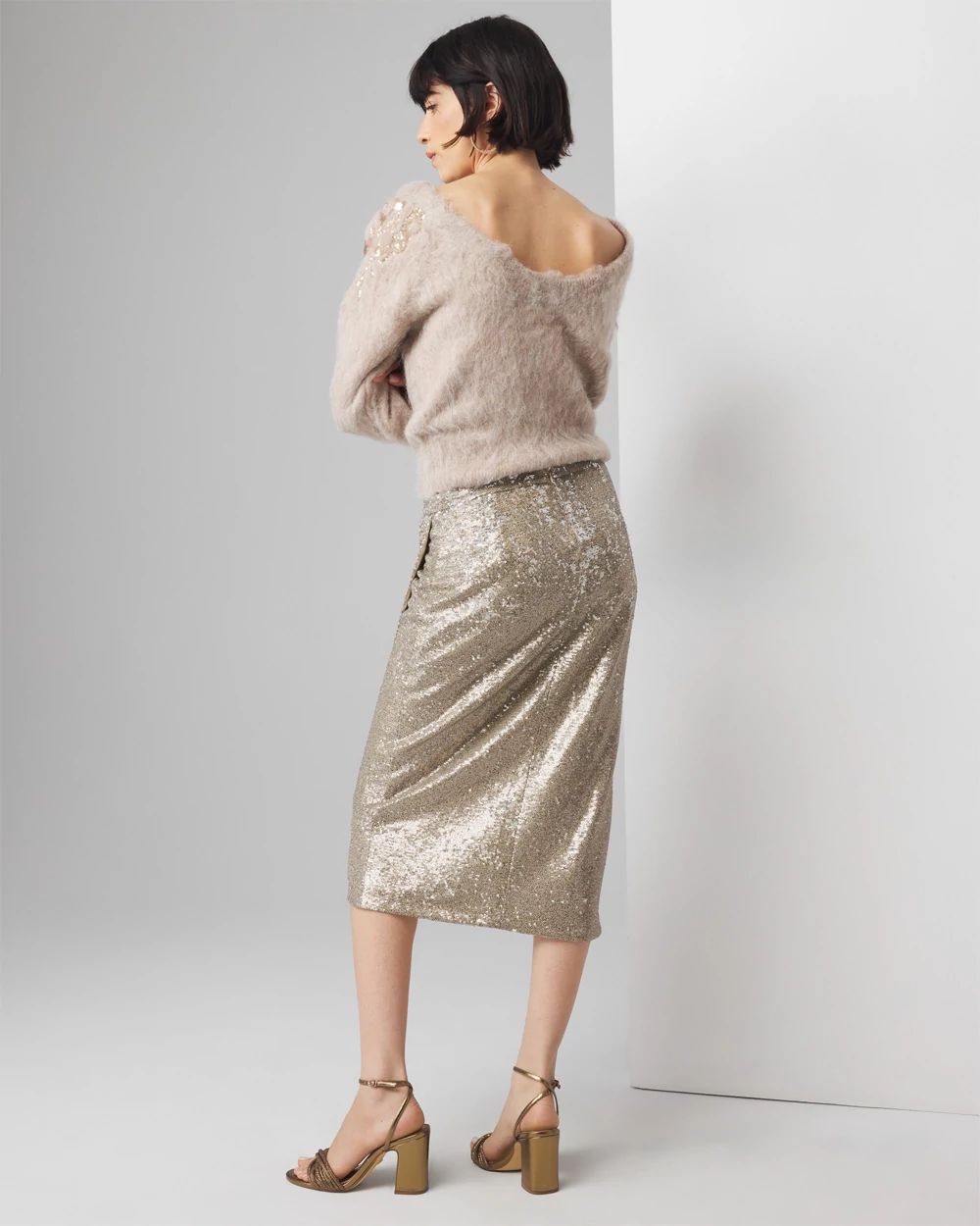 Sequin Wrap Skirt
