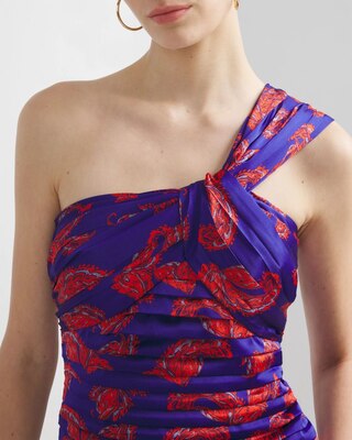 One-Shoulder Pleated Bustier