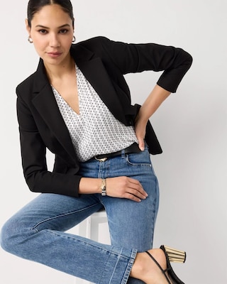 Ruched Shoulder Crepe Shell click to view larger image.