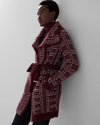 Braided Plaid Sweater Coat