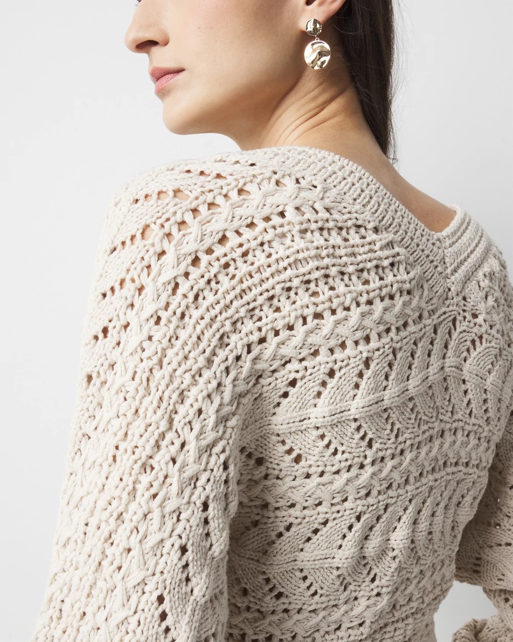 Chunky Knit Dolman Pullover Sweater