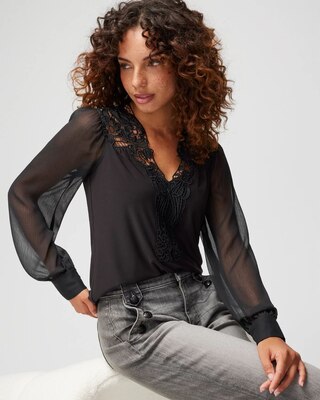 Lace Matte Jersey Top