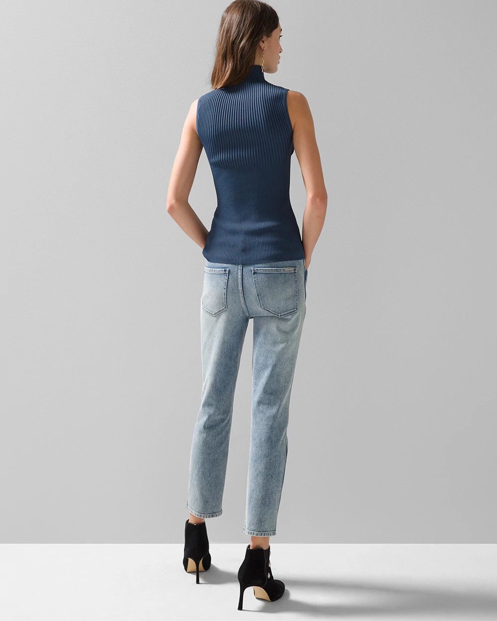 Sleeveless Cutout Mockneck